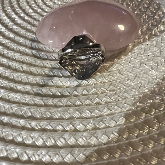 Art Deco Style Blue n White Crystal CZ Ring - Picture 10 of 10